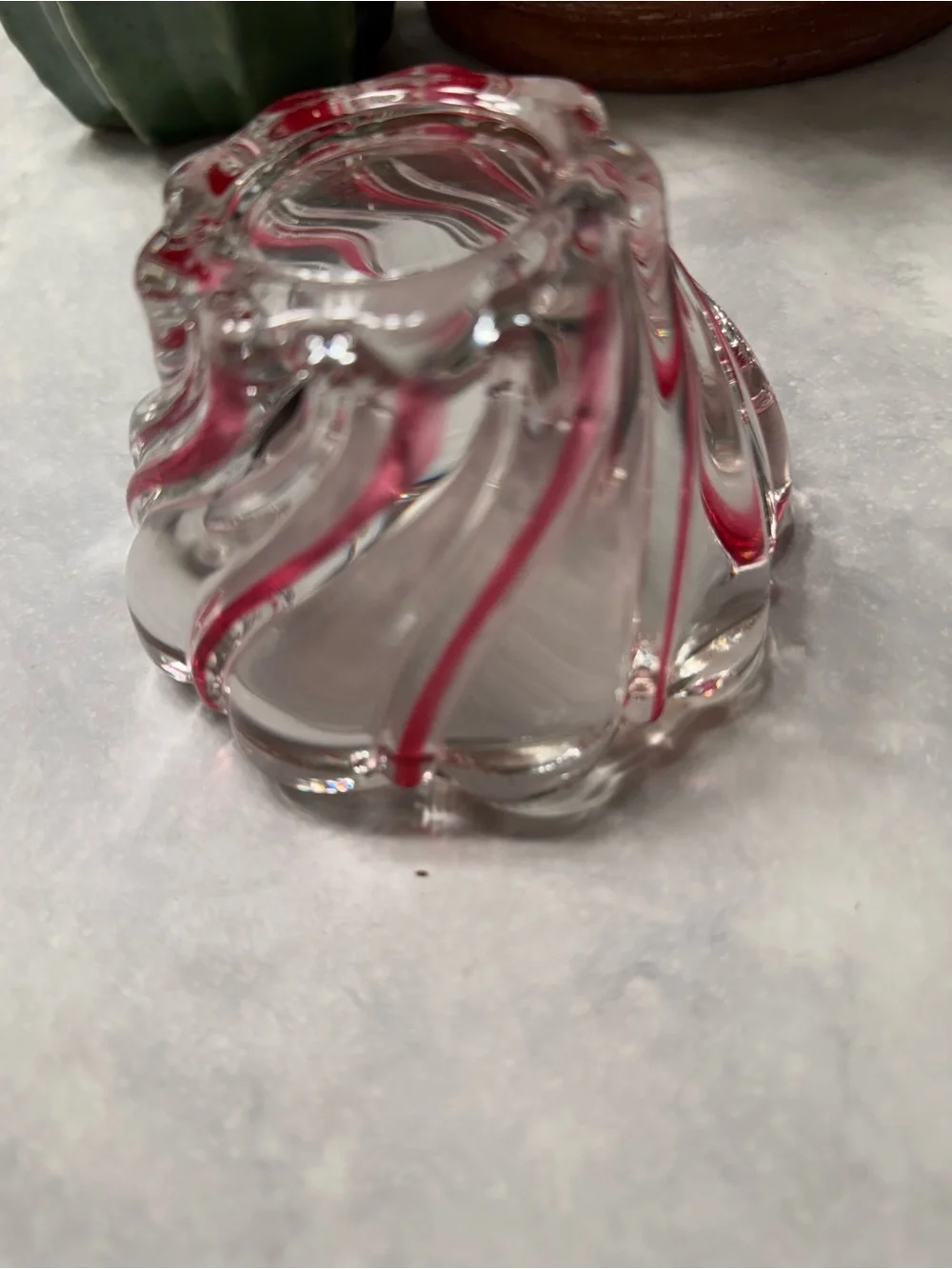 Mikasa Peppermint Swirl Candy Dish/Candle Holder